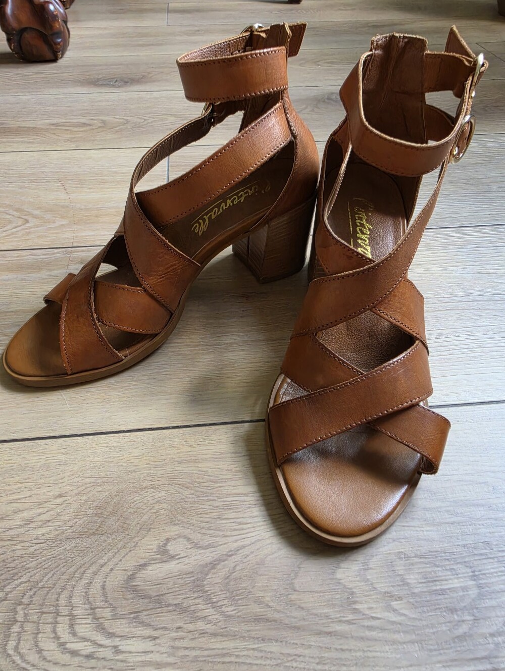 L'Intervalle Georgia Brown Leather Sandals Size EU 38